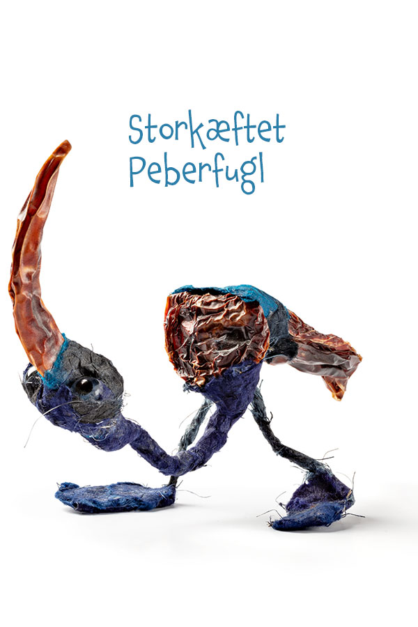 Storkæftet Peberfugl fremstillet af håndlavet papir