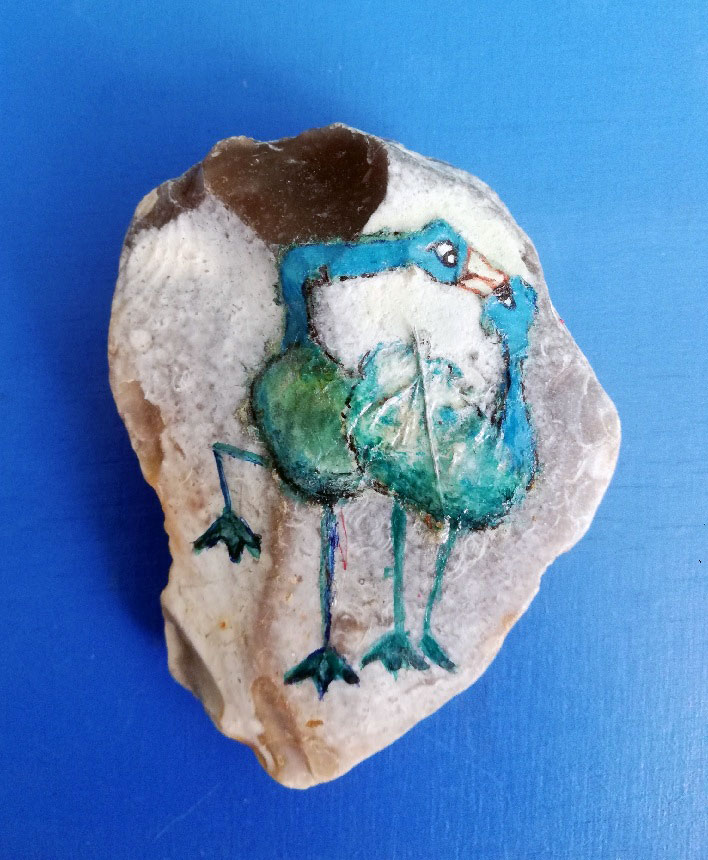 decoupage på sten
tegnet på håndlavet papir